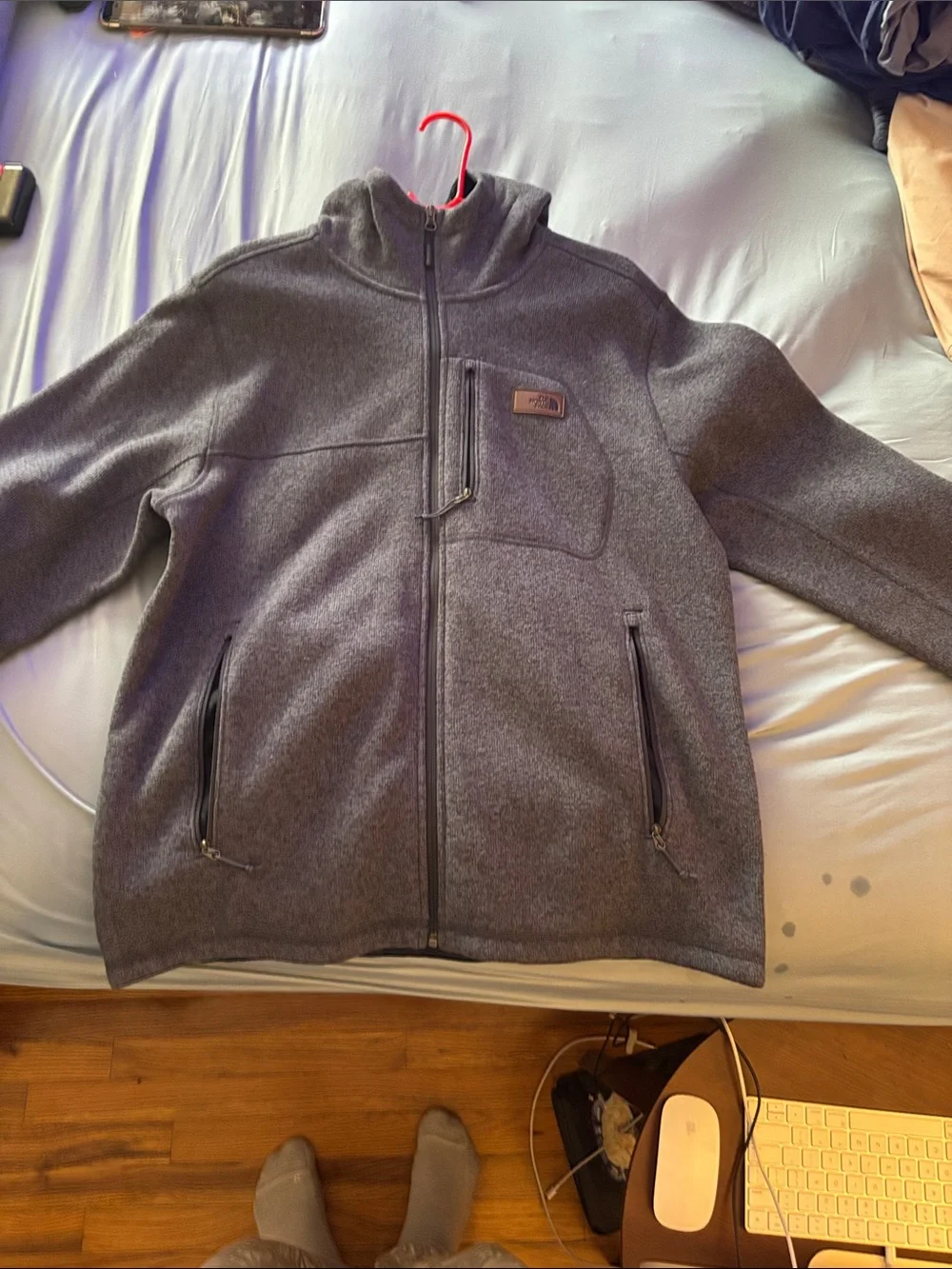 The North Face Men's Charcoal Gray Full-Zip Fleece Jacket